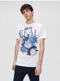 Tricou cu imprimeu cu șarpe și trandafiri - alb - CROPP - small1