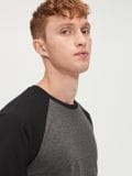 Tricou baseball basic - gri-închis - CROPP - small1