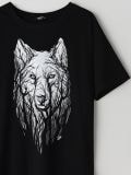 Tricou cu imprimeu lup - negru - CROPP - small2