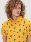 Koszulka polo w kaktusy - jasnopomarańczowy - CROPP - small3