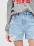 Jeansowe szorty mom z wysokim stanem - błękitny - CROPP - small4