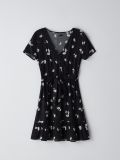 Rochie mini vaporoasă, din viscoză - negru - CROPP - small3