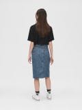 Jeansowa spódnica midi z rozcięciem - niebieski - CROPP - small4