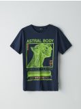 Tricou cu imprimeu fosforescent - bleumarin - CROPP - small1