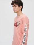 Koszulka longsleeve I am Weasel - różowy - CROPP - small1