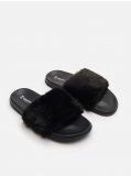 Șlapi cu blană artificială - negru - CROPP - small1