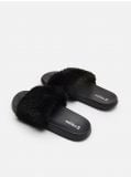 Șlapi cu blană artificială - negru - CROPP - small2