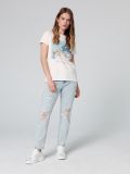 Nyomott mintás póló - cream - CROPP - small2