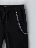 Kalhoty cargo joggers s ozdobným řetízkem - černý - CROPP - small2