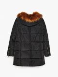 Kabát s límcem z umělé kožešiny - černý - CROPP - small5