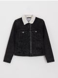Jeansowa kurtka sherpa trucker - czarny - CROPP - small5