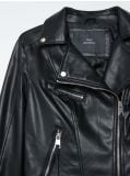 Kurtka biker z imitacji skóry - czarny - CROPP - small2