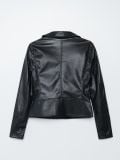 Kurtka biker z imitacji skóry - czarny - CROPP - small3