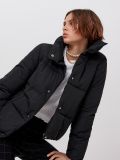 Pikowana kurtka puffer - czarny - CROPP - small1