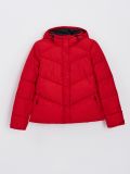 Pikowana kurtka puchowa z kapturem - czerwony - CROPP - small4