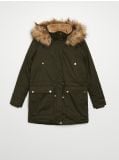 Ocieplana parka z kapturem - zielony - CROPP - small4