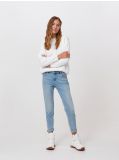 Sweter z warkoczowym splotem - biały - CROPP - small2