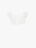 Кроп топ з ажурною оборкою - білий - CROPP - small7
