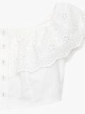 Кроп топ з ажурною оборкою - білий - CROPP - small8