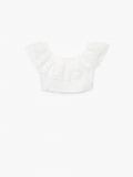 Кроп топ з ажурною оборкою - білий - CROPP - small9