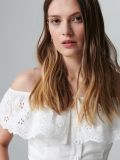 Кроп топ з ажурною оборкою - білий - CROPP - small5