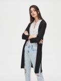 Подовжений кардиган із розрізом - чорний - CROPP - small1