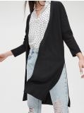 Подовжений кардиган із розрізом - чорний - CROPP - small3