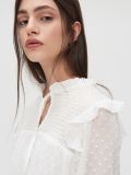 Bluzka z tkaniny plumeti - biały - CROPP - small1