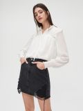 Bluzka z tkaniny plumeti - biały - CROPP - small2