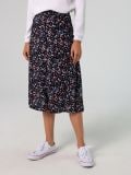 Spódnica midi w kwiaty - czarny - CROPP - small3