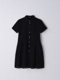 Rochie din bumbac, cu guler - negru - CROPP - small1