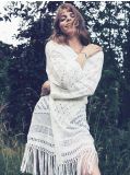 Cardigan cu franjuri - alb - CROPP - small1