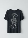 Koszulka oversize z nadrukiem - szary - CROPP - small2