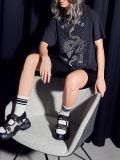 Koszulka oversize z nadrukiem - szary - CROPP - small1