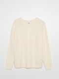 Sweter z warkoczowym splotem - kremowy - CROPP - small1