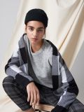 Kardigan w kratę - szary - CROPP - small1