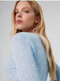 Ażurowy sweter - błękitny - CROPP - small1