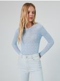 Ażurowy sweter - błękitny - CROPP - small2