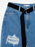 Jeansy mom z paskiem - niebieski - CROPP - small5