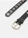 Pasek z metalowymi oczkami - czarny - CROPP - small2