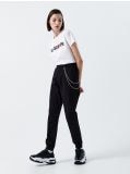 Kalhoty joggers high waist s řetízkem - černý - CROPP - small2
