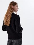 Sweter o drobnym splocie - czarny - CROPP - small3