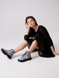 Sukienka z tkaniny plumeti - czarny - CROPP - small1