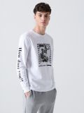 Koszulka longsleeve z nadrukiem - biały - CROPP - small1