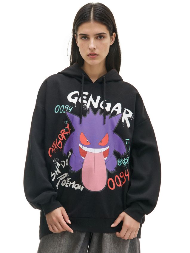 Чорне худі з принтом Pokémon Gengar Колір чорний - CROPP - 001FL-99X