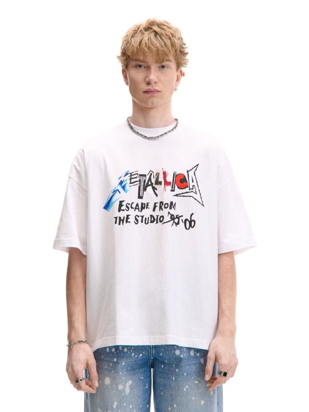邦楽 president Tricou albă cu imprimeu Metallica Culoare alb - CROPP - 006DF-00X