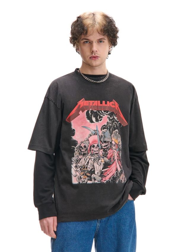 Tricou negru cu imprimeu Metallica Culoare negru - CROPP - 008DF-99X