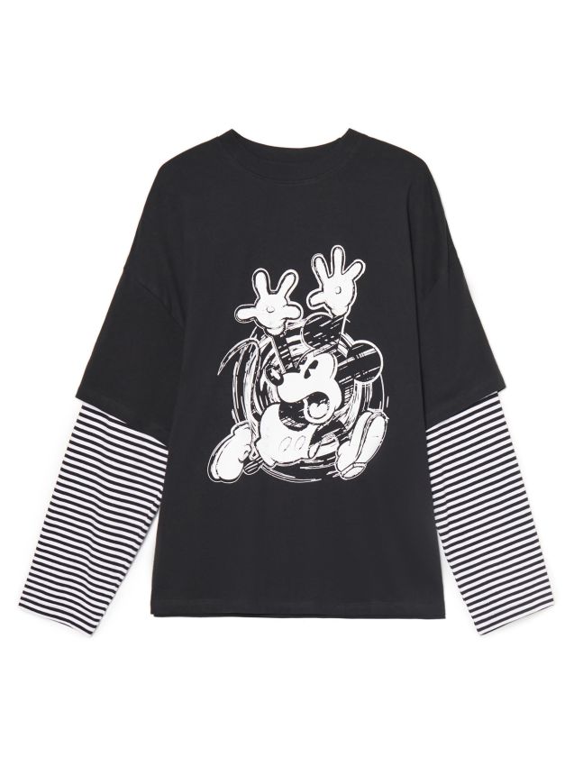 miki！ Koszulka longsleeve z Myszką Miki - CROPP - 010FM-99X