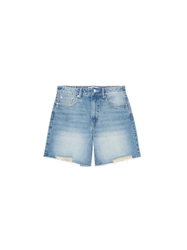 【YOURNUS】Ruble Indigo Pintuck Bermuda Denim Niebieskie luźne spodenki jeansowe - CROPP - 670AQ-05M