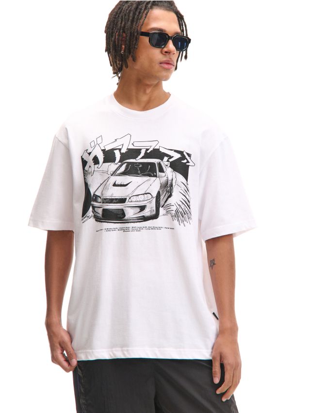 Weißes T-Shirt mit Aufdruck Farbe Weiß - CROPP - 025FP-00X